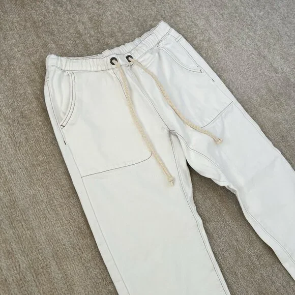 Revolve One Teaspoon Shabbies White Boyfriend Cropped Jeans S - Picture 3 of 10